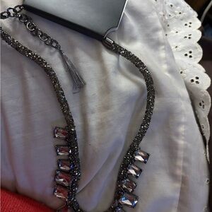 Torrid Silver Necklace with Crystal Embellishments